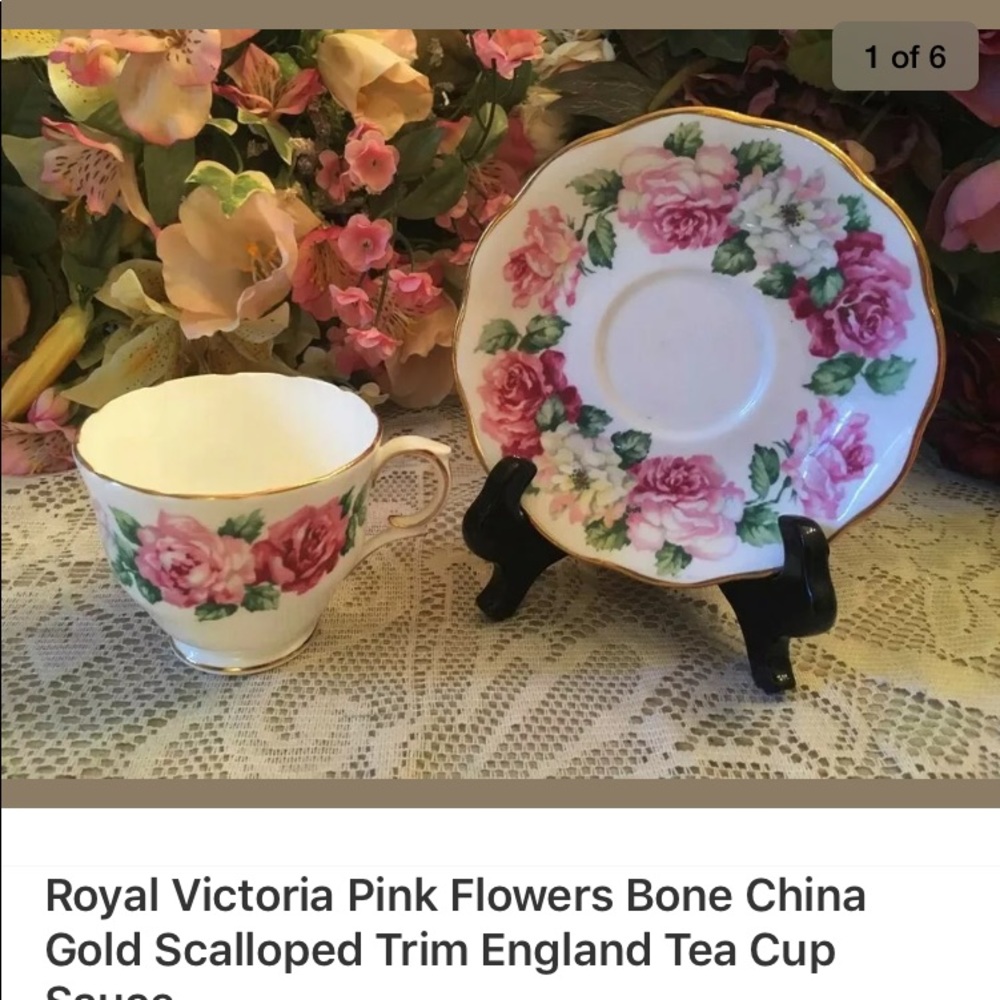 Royal Victoria Pink Flowers Tea Cup & Saucer